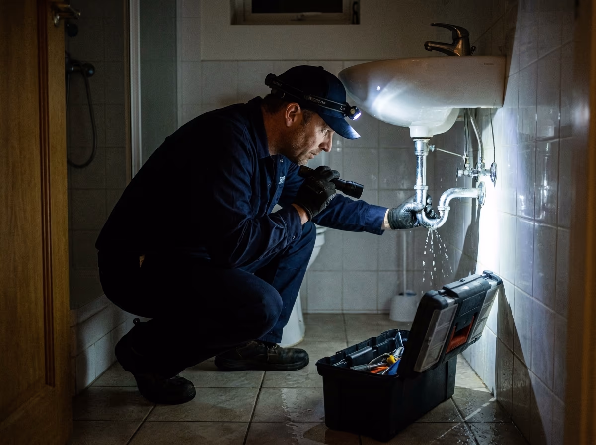 Encanador preparado para atendimento hidráulico com urgência